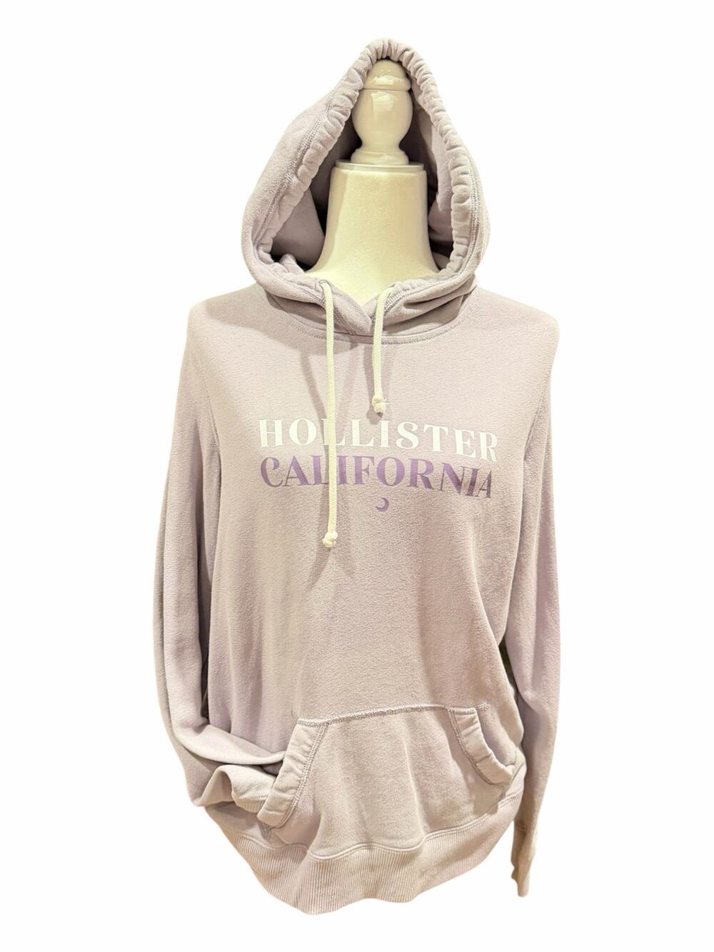 Hollister Purple Moon Logo Sweater Large Y2K Whimsigoth Gothic Pullover